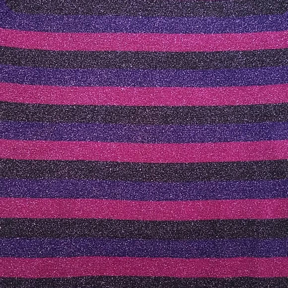 Kasper & Company ASL Purple striped Metallic thread sweater Lg. - Picture 4 of 8
